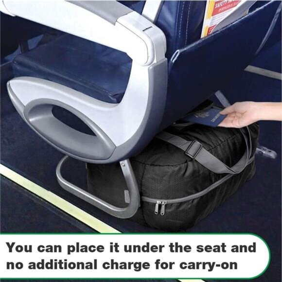 Airlines Personal Item Bag 18x14x8 Foldable Travel Duffel Carry on Weekender - Picture 4 of 7